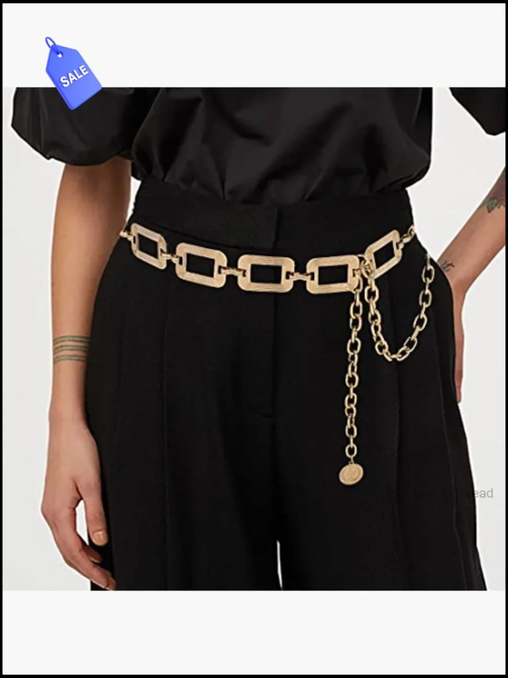 Chunky Link Chain Belt Waist Belt Metal Lobster Clasp Adjustable